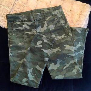 Camo Print Straight Leg Pants